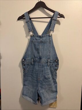 Denim Forum Light Blue Denim Short Overalls